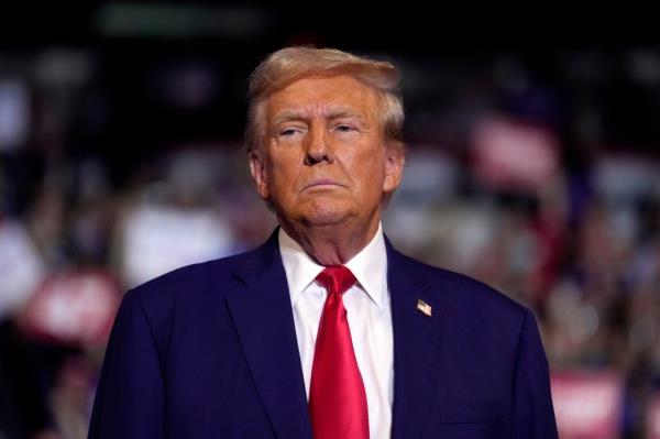 Former President Donald Trump giving a speech at a campaign rally in Mohegan Sun Arena, Casey Plaza, Wilkes-Barre, Pennsylvania, 2024